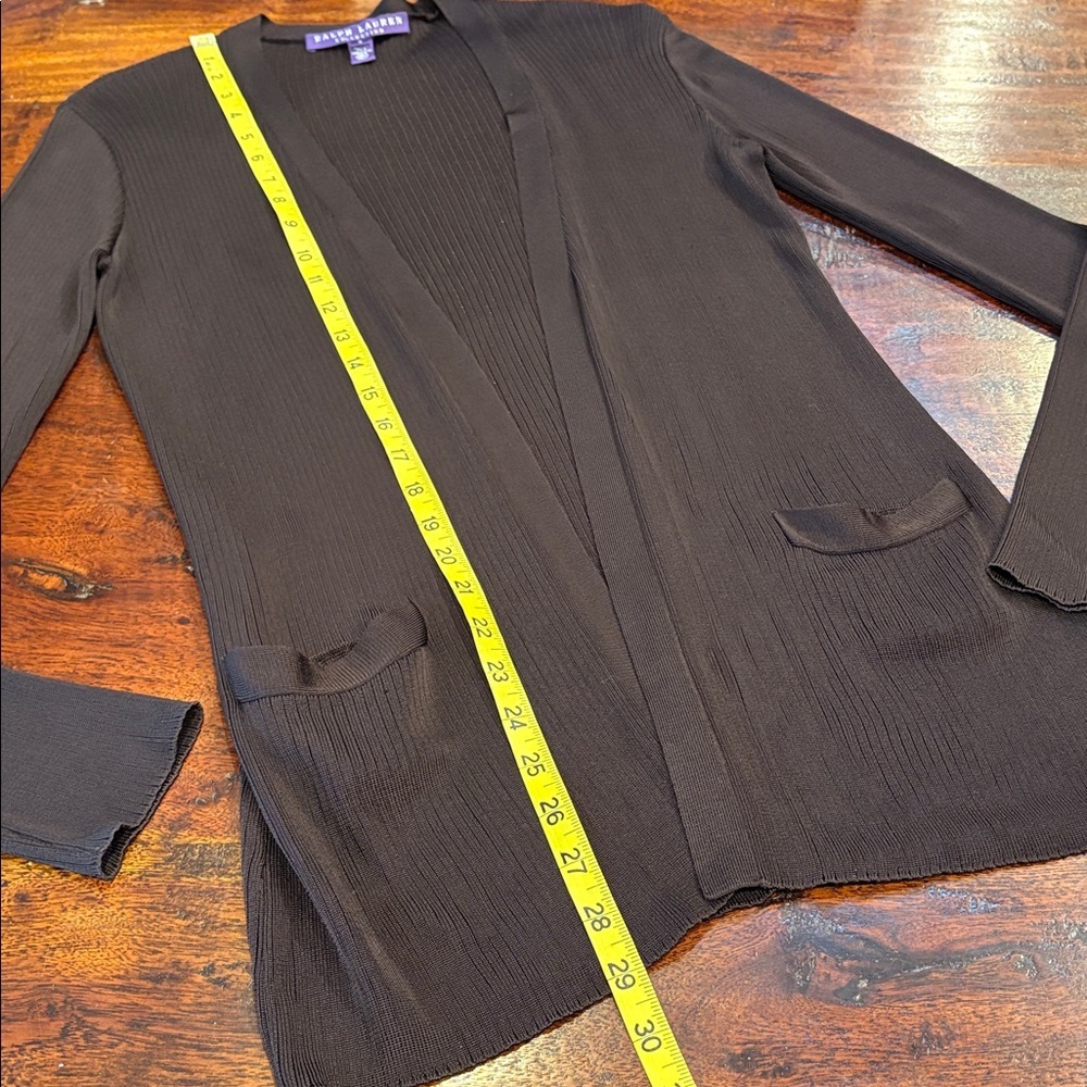 Ralph Lauren Collection Vintage Ribbed Semi-Sheer Cardigan Sweater size Small - Picture 12 of 12
